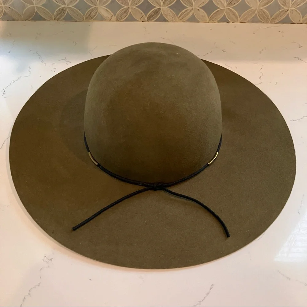 Vintage Scala Collezione Floppy Wide Brown Green Floppy Brim Hat 100% Wool OS - Picture 6 of 11